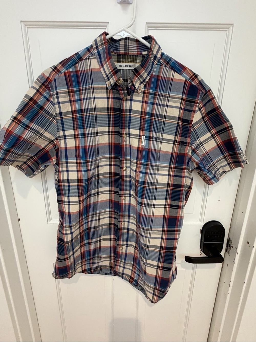Ben Sherman Short Sleeve Plaid Button-Down